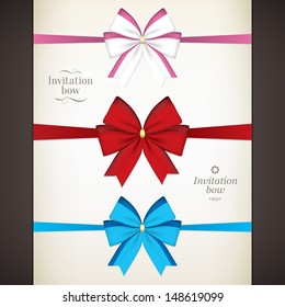 Set of colored bow for your invitations