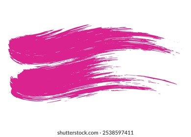 Set of colored brush strokes. Creative brush strokes isolated on white background, freehand drawings. Uneven strokes with jagged edges. Vector illustration.
