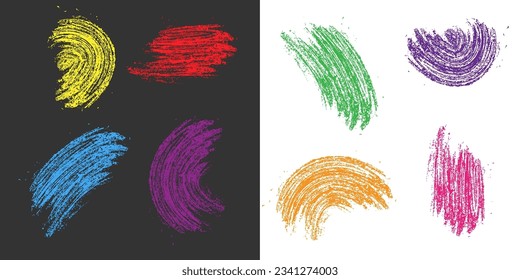 A set of colored brush strokes. Template for creative design and design of creative ideas