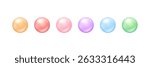 Set of colored bubble bead pearl and hyaluron collagen vitamins. Isolated on white background. Empty ball text input for designing various products. 3D vector EPS10.