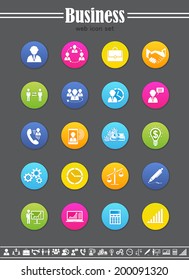 set of colored business icons