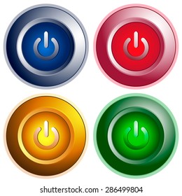 Set of colored buttons