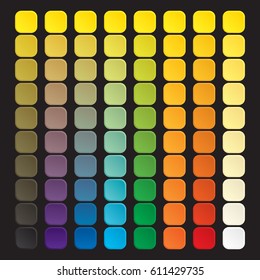 A set of colored buttons. Multicolored buttons. Buttons of different shades