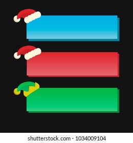 A set of colored buttons on a black background. Promotional stickers. Colorful vector collection.
