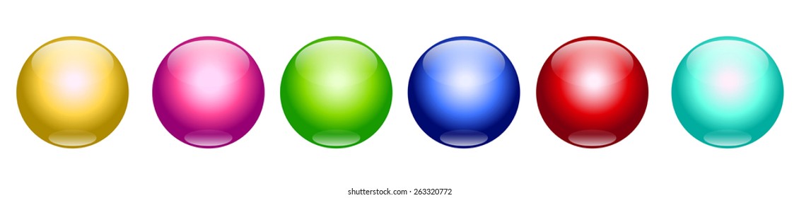 a set of colored buttons on a white background