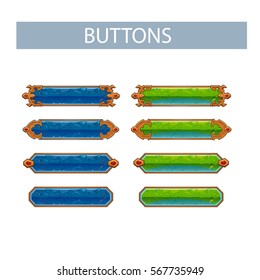Set of colored buttons, vector illustration