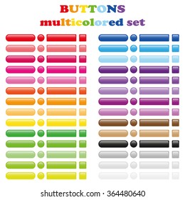 Set of colored buttons. Vector, isolated objects on a white background