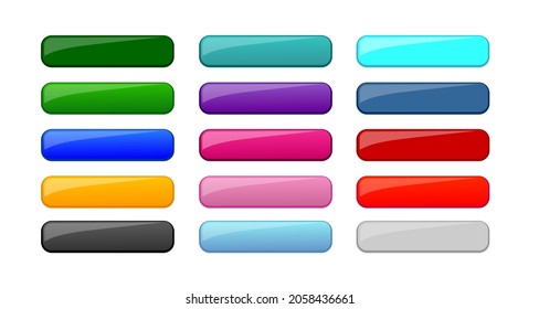 Set of colored buttons. Vector template