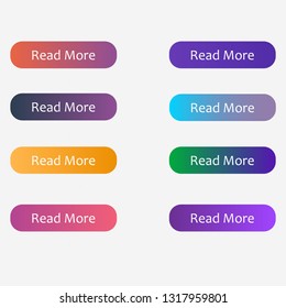 Set of colored buttons for web in few trendy gradients isolated EPS 10.