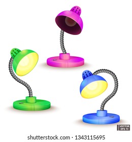 Set of colored cartoon table lamp included.