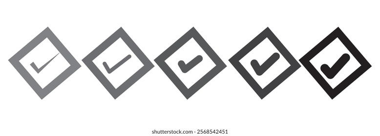 Set of colored check mark icons. Tick symbol, tick icon vector illustration.Check mark round square Box multi Design.
