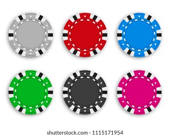 Illustration Casino Chips On White Background Stock Vector (Royalty ...