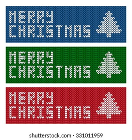 Set of colored Christmas banners. Vector illustration