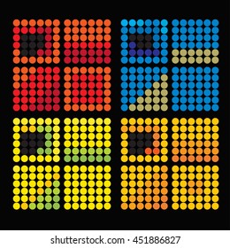 set of colored circles with bright hues vector illustration