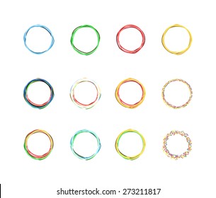 set of colored circles in isolation. vector illustration
