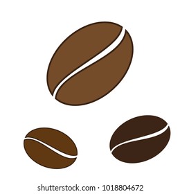 Set of colored coffee beans. Vector
