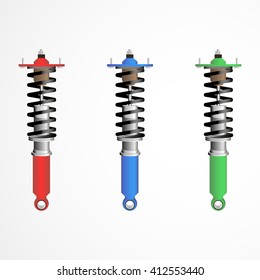 Set of colored coilovers