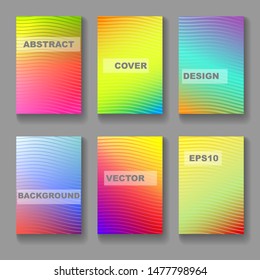 conjunto de cubierta de color en un diseño mínimo. fondo de pantalla con gradientes y líneas