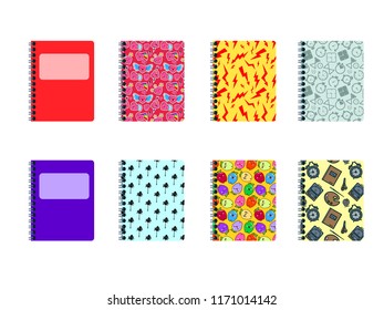 Set of colored covers. Modern Decoration shapes and figures for web, print, patterns,branding Vector illustration