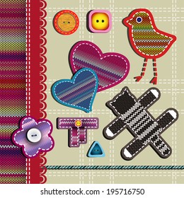 Set of colored decorative elements for decor