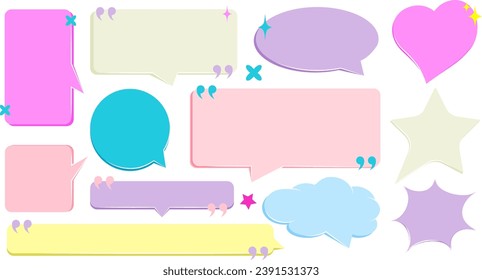 set of colored dialog boxes, elements for design