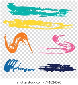 Set of colored, different shapes - Brush strokes - watercolor - isolated on white background - art vector