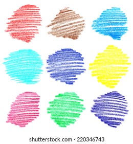 Set of colored doodle sketch banners. Hand-drawn vector illustration.