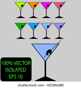 set of colored drinks on gray background number 1