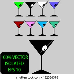 set of colored drinks on gray background number 2