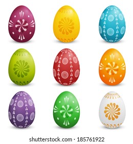 Set of Colored Easter Eggs