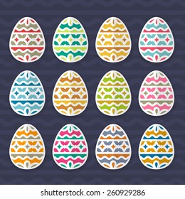 Set of colored Easter eggs