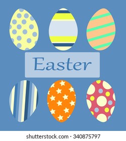 Set of colored Easter eggs. 
