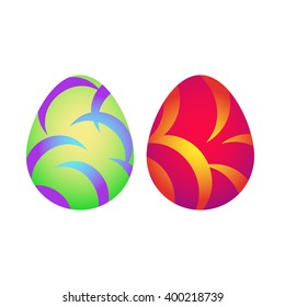 set of colored Easter eggs