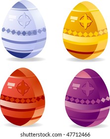 set of colored Easter eggs