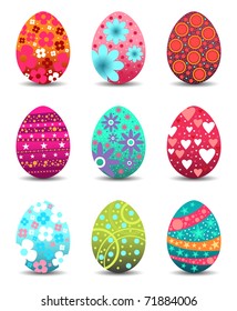 Set of colored easter eggs