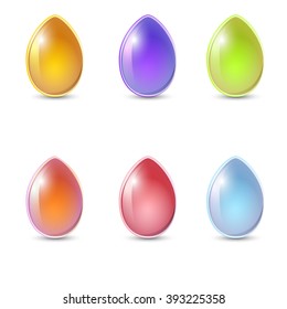 set of colored Easter eggs, vector