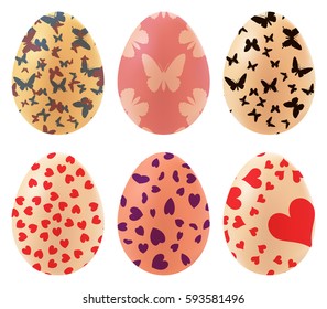 A set of colored Easter eggs. Vector illustration for decoration festive posters, postcards, greetings, invitations and websites.
