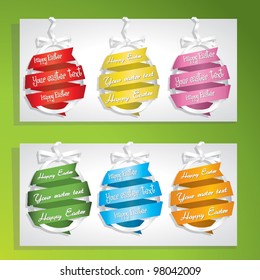 set of colored easter eggs with your text