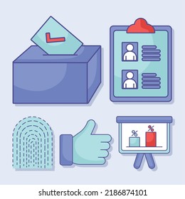 set of colored elections icons