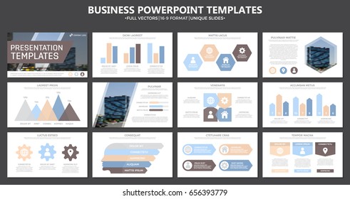 Set of colored elements for multipurpose presentation template slides with graphs and charts. Leaflet, corporate report, marketing, advertising,   book cover design.