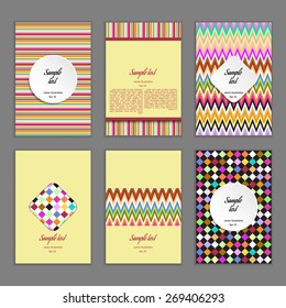 Set of colored ethnic Brochure Flyer design vector template