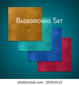 Set of colored finger textured background for your design. Vector illustration. Plasticine modeling.