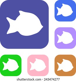 Set of colored fish
