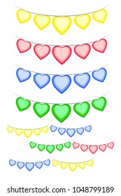 Set of colored flags for decoration. Decoration for the holiday. Children's room. Set 1