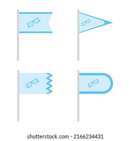 Banderas de colores con lentes