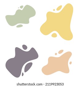 Set of colored flowing liquid shapes.  Template for logo design, flyer or presentation. Vector.