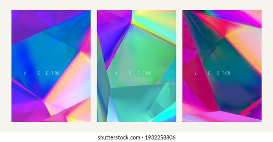 Set of colored flyers on a white background. Mesh. No trace.