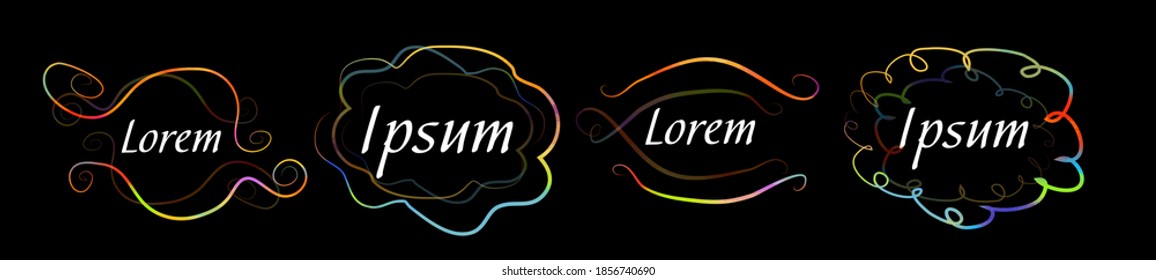 A set of colored frames of lines. Vector illustration