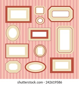 Set of colored frames. Vector