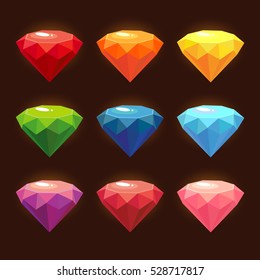 A set of colored gems